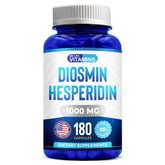 We Like Vitamins Diosmin Hesperidin 1000 mg – bouteille avant, soutien potentiel des veines.