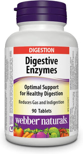 Webber Naturals Digestives enzymes, tablettes dans le flacon, prêt à soutenir la digestion.