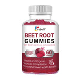 Gommes Webuff betterave en bouteille, énergie naturelle et saveur fraise.
