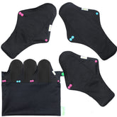 Wegreeco ensemble 6 protections réutilisables noir XL, pratique et durable.