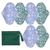 Serviettes Wegreeco réutilisables avec extérieur imperméable et motif fleur épanouie.