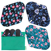 Wegreeco serviettes réutilisables rose extérieur imprimé, protection durable et confort.