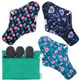 Wegreeco serviettes lavables rose XL, ensemble pratique et économique pour l'hygiène féminine.