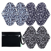 Wegreeco serviettes menstruelles réutilisables ensemble de 6 en motif feuilles-02 – protection durable.