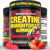 Gommes Wekannufod Creatine Monohydrate en bouteille, soutien potentiel lors de l’entraînement