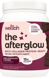 Wellah Afterglow, bouteille 30 portions, pratique pour la routine quotidienne.