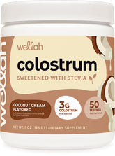 Flacon Wellah Colostrum Saveur Crème de Coco prêt pour une utilisation quotidienne.