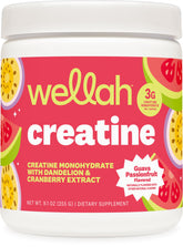 Wellah Creatine pour femmes, bouteille 50 portions, goût goyave et fruit de la passion.