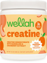 Wellah Créatine pour femmes, dose pêche-clementine, soutient l'endurance lors des séances.