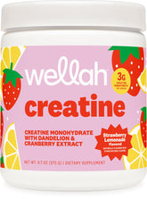 Wellah Creatine en poudre Fraise-Citronnade prête à mélanger pour l’endurance.