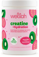 Wellah Créatine et Hydratation, dose goyave-kiwi, pratique et rafraîchissant.