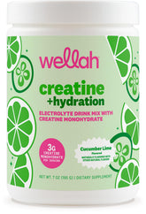 Wellah Creatine + Hydration, bouteille goût concombre citron vert prête pour l'entraînement