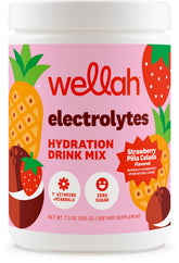 Wellah Électrolytes Poudre fraise pina colada – 50 portions, hydratation rafraîchissante