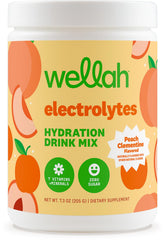 Wellah Électrolytes Poudre Pêche Clémentine – pot, hydratation pratique au quotidien