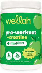 Wellah Pre-entraînement Pomme-Verte Poudre: énergie prête à mélanger pour l'entraînement.