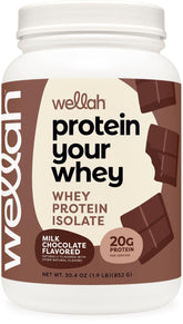Wellah Protein Your Whey : bouteille shake chocolat au lait post-entraînement