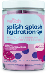 Wellah Splish Splash bouteille goût myrtille-grenade pour hydratation fruitée en déplacement