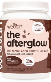Wellah The Afterglow Chocolat — bouteille de collagène et soutien potentiel peau et cheveux
