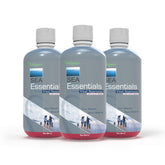 Wellgenix Sea Essentials présente la bouteille liquide de minéraux pour l'usage quotidien.