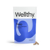 Wellthy Night Time Thermogenic – bouteille de gélules, soutien potentiel au sommeil et à la digestion nocturne.