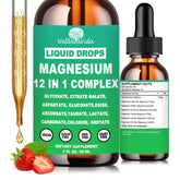 WellVeraVida flacon gouttes magnesium 12 en 1 fraise absorption rapide