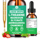 WellVeraVida L-Theanine en gouttes, bouteille présentée, détente et concentration possibles.