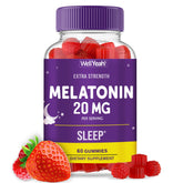 Gommes WellYeah Mélatonine dans la bouteille, format pratique pour le mois.