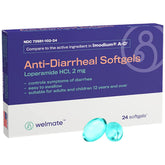 Welmate gélules anti-diarrhée, boîte de 24, soulagement pratique des symptômes.