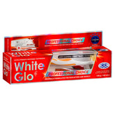 Dentifrice White Glo en tube pour un blanc durable et usage pratique.