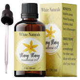 White Naturals huile essentielle Ylang-Ylang, bouteille avec pompe en verre, parfume l'atmosphère