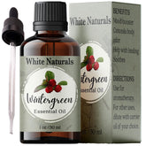 White Naturals Wintergreen-bouteille-ambre protège l'huile et prolonge l'arôme.
