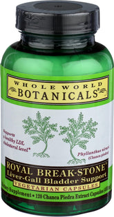 Whole World Botanicals Royal Chanca Piedra – flacon et capsules, soutien foie et vésicule.