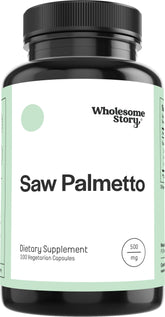 Wholesome Story Saw Palmetto, flacon gélules, soutien potentiel de l’équilibre hormonal.