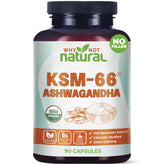 Bouteille Why Not Natural Ashwagandha KSM66 prête pour l’équilibre quotidien.