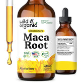 Wild & Organic Maca: bouteille de gouttes prête à l’emploi.