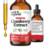 Wild & Organic canneberge concentré gouttes bouteille — soutien potentiel des voies urinaires