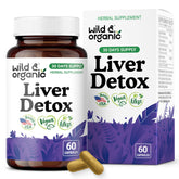 Wild et Organic détox hépatique – bouteille de gélules facile à avaler au quotidien.