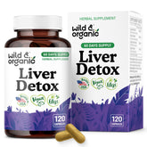 Wild & Organic Détox foie: bouteille de capsules prête pour le soutien hépatique quotidien.