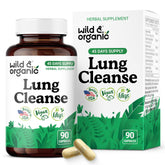 Capsules Wild & Organic Lung Cleanse en bouteille, soutien pulmonaire naturel