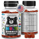 Wild Foods Gommes multivitamines enfants — emballage pratique pour une prise quotidienne.