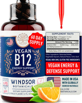 Gouttes B12 Windsor Botanicals sous langue, puissance maximale et absorption rapide.