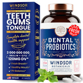 WINDSOR BOTANICALS Probiotiques dentaires menthe comprimés à mâcher haleine fraîche.