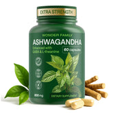 WONDER FAMILY Ashwagandha Complex: bouteille élégante favorisant calme et concentration.