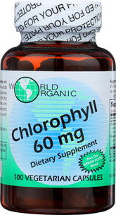 World Organic Chlorophylle 100 mg, bottle, pratique pour une routine bien-être