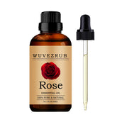 Huile essentielle Wuvezrub Rose dans la bouteille, pure et naturelle pour aromathérapie légère.