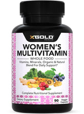 X Gold Health multivitamine végan pour femmes 50+, soutien potentiel à l'énergie.