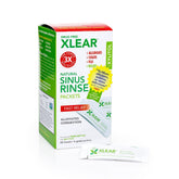 Rinçage nasal Xlear en emballage, pratique pour réapprovisionner un Neti Pot.