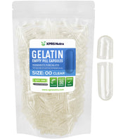 Capsules gélatine transparentes XPRS Nutra taille 00 prêtes au remplissage.
