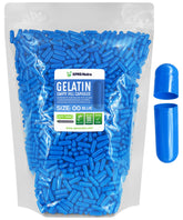 Capsules vides XPRS Nutra taille 00 en gelatine bleue pour remplissage précis.