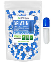 Capsules vides XPRS Nutra taille 00 en emballage bleu et blanc prêtes à remplir.